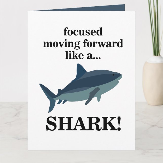 Cartão Tubarão Focado Em Avançar Como Um Tubarão (Frente)