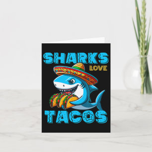 Cartão Tubarão Mexicano Engraçado Come Tacos Comida Amant