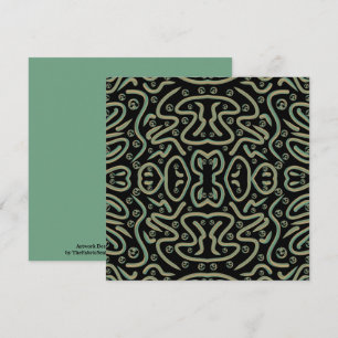 Cartão Tubulação Abstrata com Cores Verde e Dourado