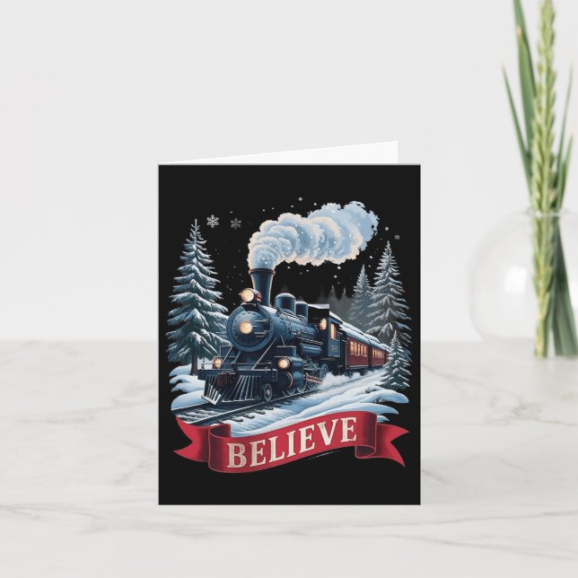 Cartão Tudo a bordo do Polar Express Natal Norte Xmas (Frente)