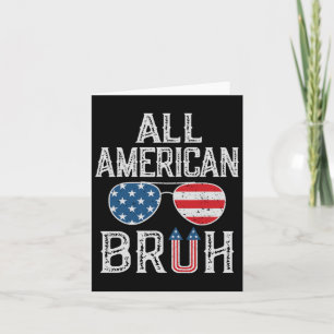 Cartão Tudo Americano Bruh 4 de Julho Garotos Patrióticos
