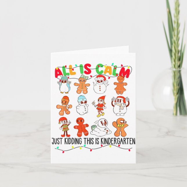 Cartão Tudo Está Calmo Só Brincando É Jardim de Infância  (Frente)