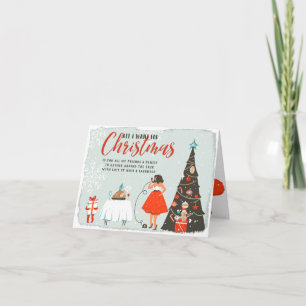 Cartão Tudo o que eu quero no Natal Feriado Familiar e