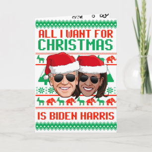 Cartão Tudo o que quero no Natal é Biden Harris
