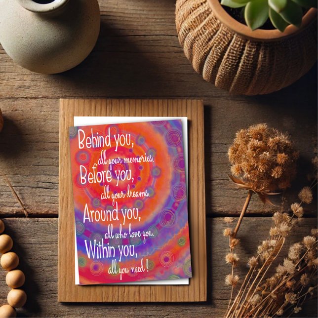 Cartão Tudo o que você precisa é de roxo vermelho moderno (Criador carregado)