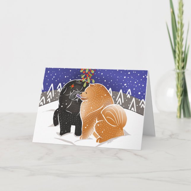 Cartão TUDO QUE EU QUERO PARA O NATAL Chow personalize o  (Frente)