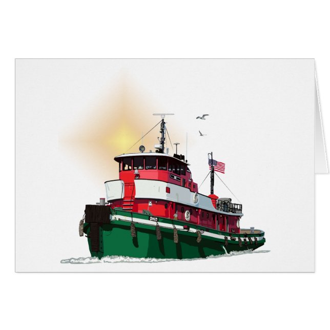 Cartão Tugboat Ohio (Frente Horizontal)