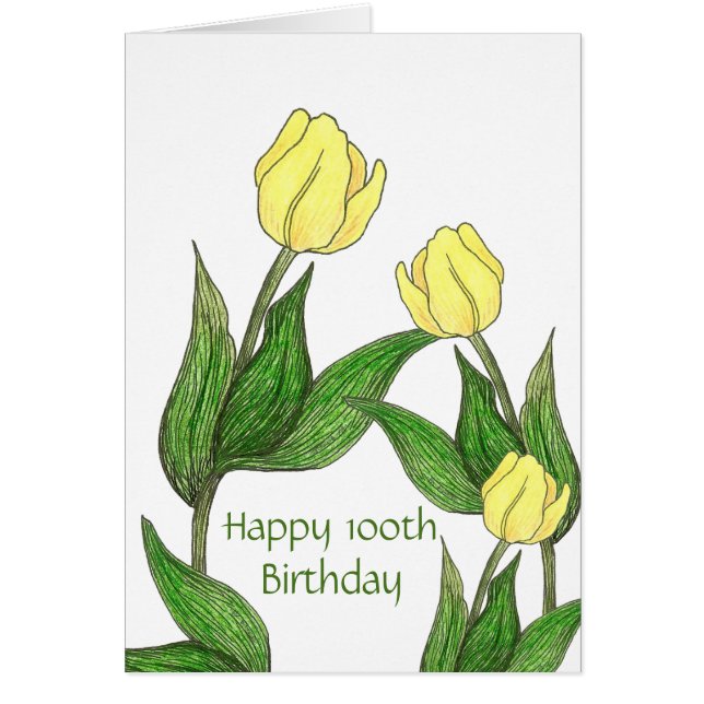 Cartão tulip 100th Birthday Card (Frente)