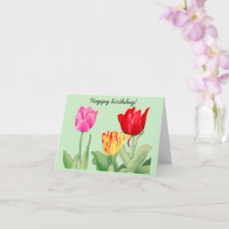 Cartão Tulip, Arte Japonesa para Blocos de Madeira, Feliz