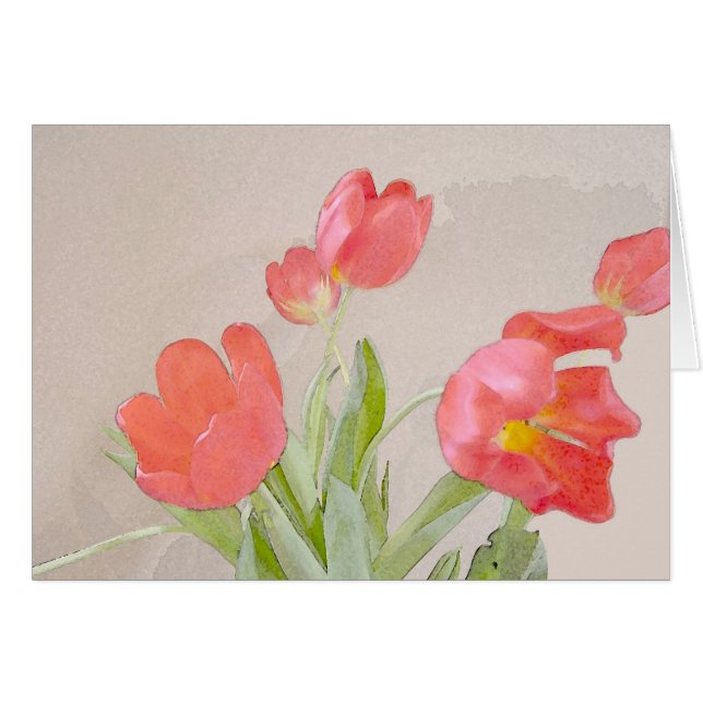 Cartão Tulip de inverno (Frente Horizontal)