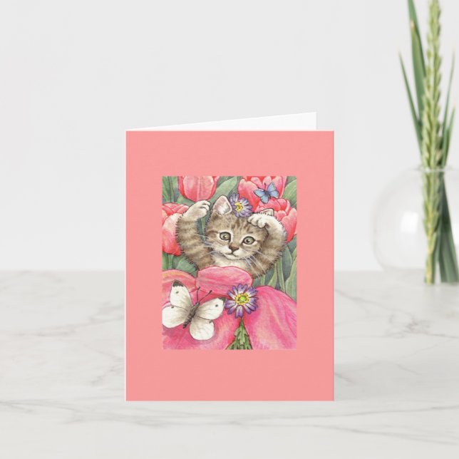 Cartão Tulip Kitten Blank Note Card (Frente)