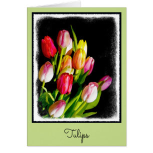 Cartão Tulip Painting - Arte Flor Original