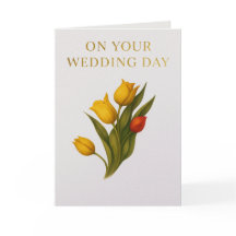 Tulip Wedding Card – Elegant Yellow & Red Tulips |