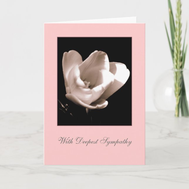 Cartão Tulip 'With Deepest Sympathy' Blank Greeting Card (Frente)