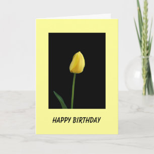 Cartão tulipa amarela feliz aniversário