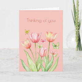 Cartão Tulipa Floral Botânica Boho Pensando em Você