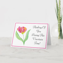 Cartão Tulipa Papagaio Roxo Aquarela Pensando Em Você