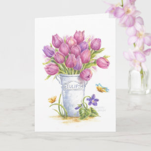 Cartão Tulipa Rosa Prega Todos Os Vazios De Ocasião Cartã