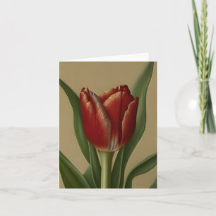 Cartão Tulipa Vermelha chique Adorável
