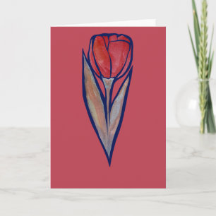 Cartão Tulipa Vermelha Primavera Natureza                