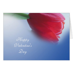 Cartão tulipa vermelha solteiro
