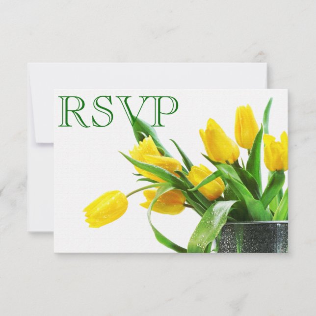 Cartão Tulipas Amarelas RSVP (Frente)