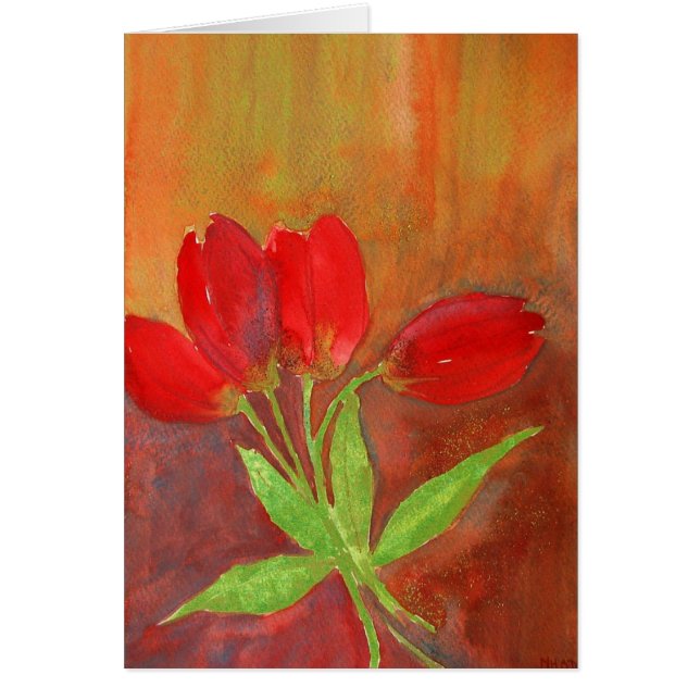 Cartão Tulipas ao elogio você acima (Frente)