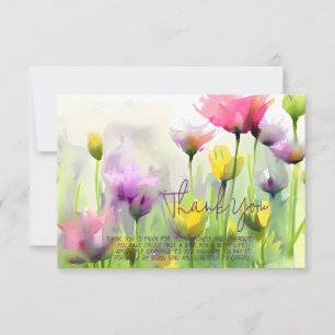 Cartão Tulipas aquarela personalizáveis