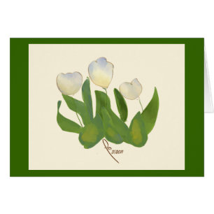 Cartão tulipas brancas