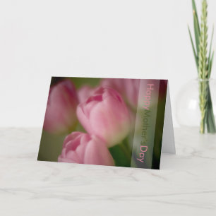 Cartão Tulipas cor-de-rosa ・ Placa de Dia de as mães feli