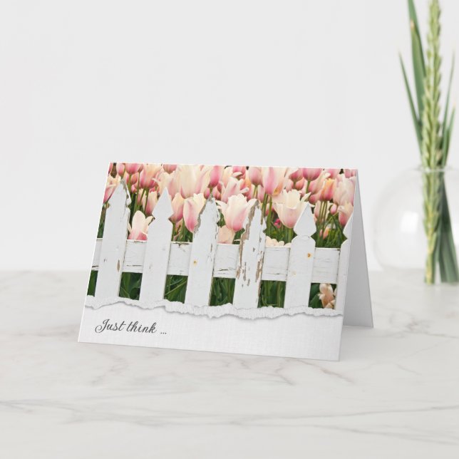 Cartão Tulipas de Amizade e Cerca Velha (Frente)