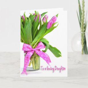Cartão Tulipas de Aniversário para Filha