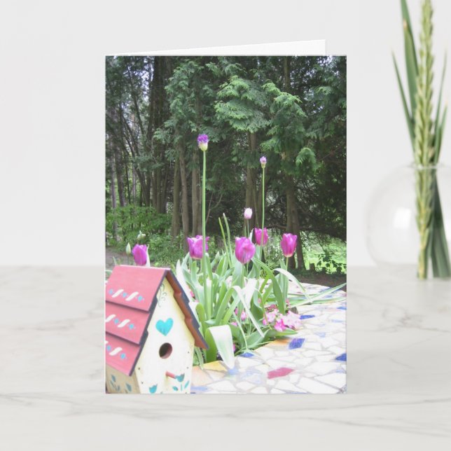 Cartão Tulipas de primavera (Frente)