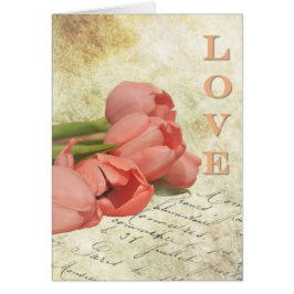 Cartão Tulipas e Carta Antiga