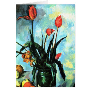 Cartão Tulipas em um Vaso por Paul Cezanne, Arte Antiga