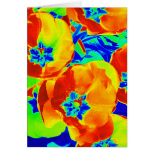 Cartão tulipas fluorescentes