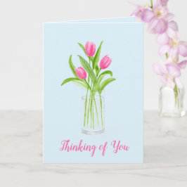 Cartão Tulipas na água pintura à mão aquarela floral