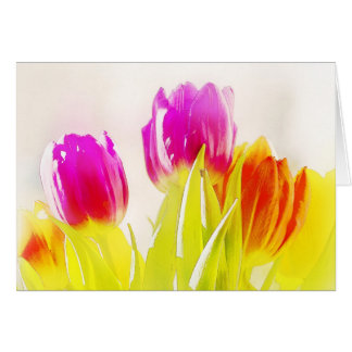 Cartão Tulipas pintadas