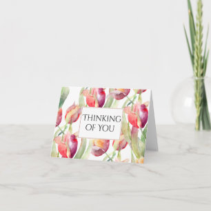 Cartão Tulipas pintadas pensando em você