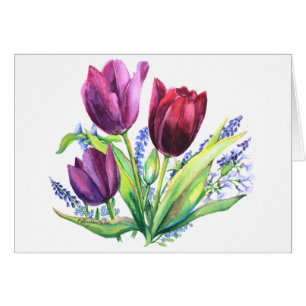 Cartão Tulipas PMACarlson com placa de flores de Primaver