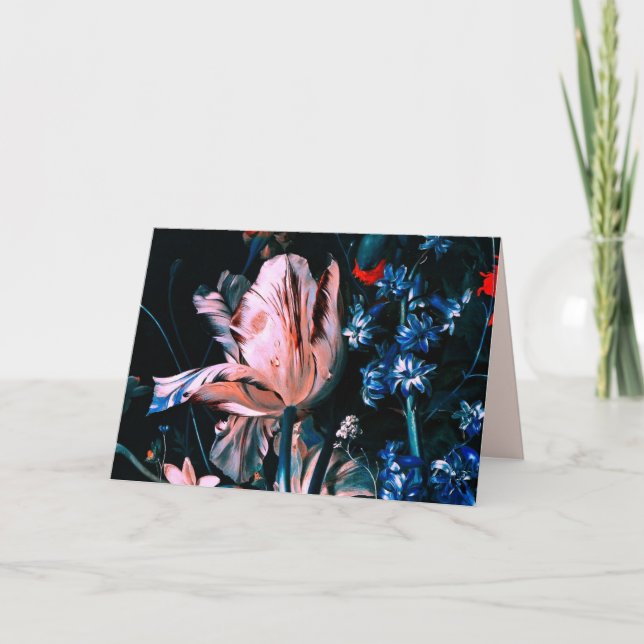 Cartão TULIPAS ROSA BRANCO ,CUPIDOS ,FLORES Aniversário (Frente)