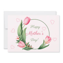 Tulipas Rosa Elegantes Dia das Mães Feliz