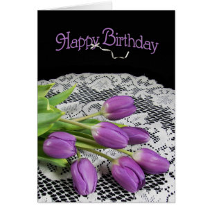 Cartão Tulipas Roxas