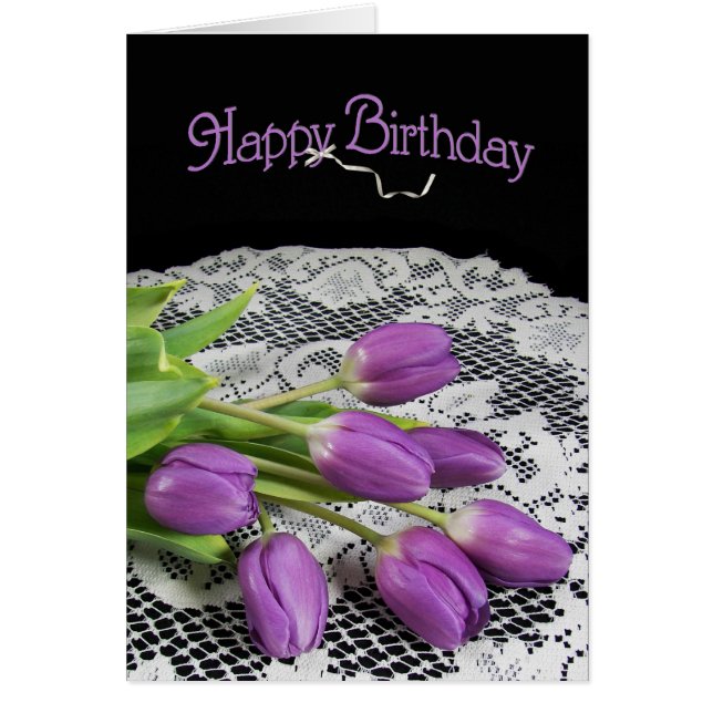Cartão Tulipas Roxas (Frente)