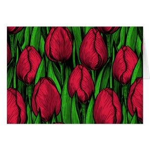 Cartão Tulipas vermelhas