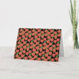 Cartão Tulipas vermelhas retro, na moda (vazio para sua m