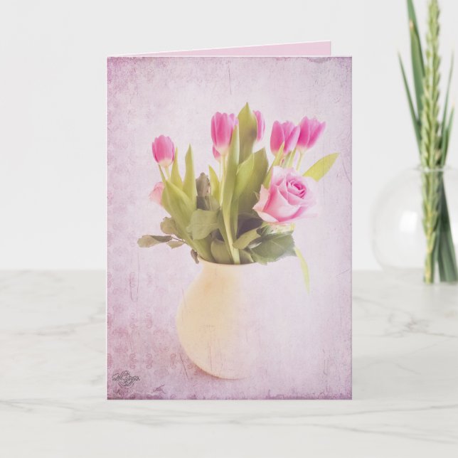 Cartão Tulips n Roses Greeting Card (Frente)