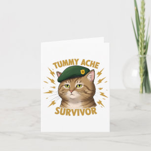Cartão Tummy Ache Survivor Sticker