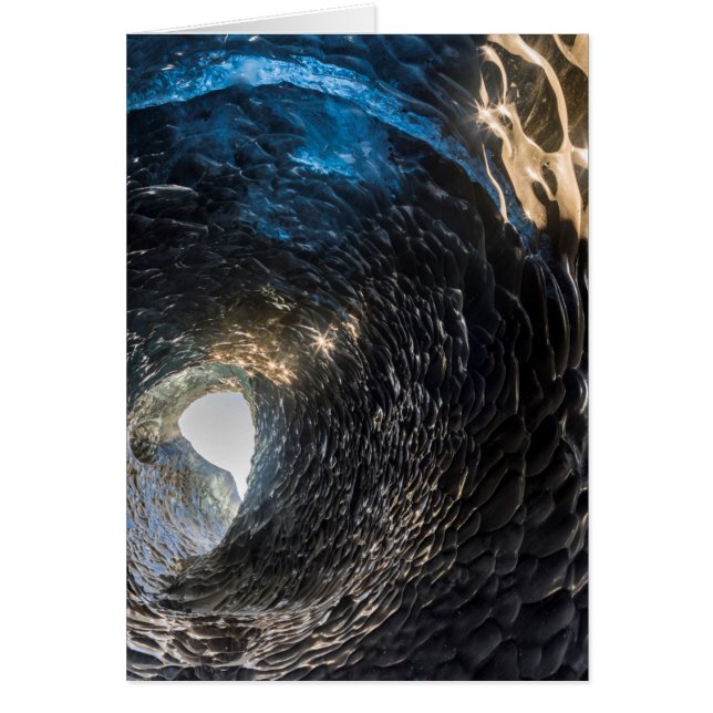 Cartão Túnel através de uma caverna de gelo, islândia (Frente)
