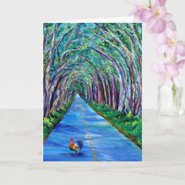 Cartão Túnel de árvore Kauai com placa de saudação de gal